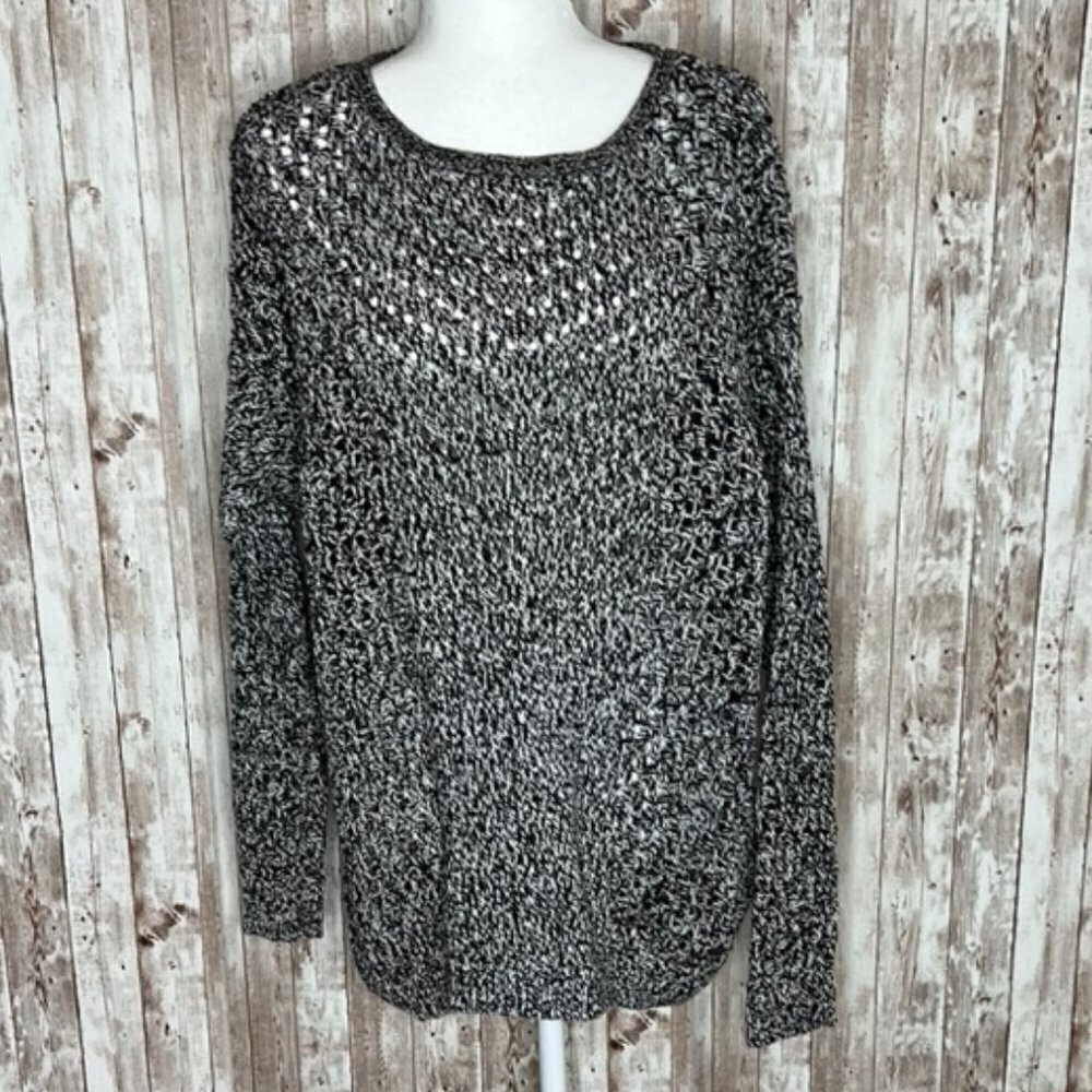 Eddie Bauer Black/White Knit Sweater size Large Tall